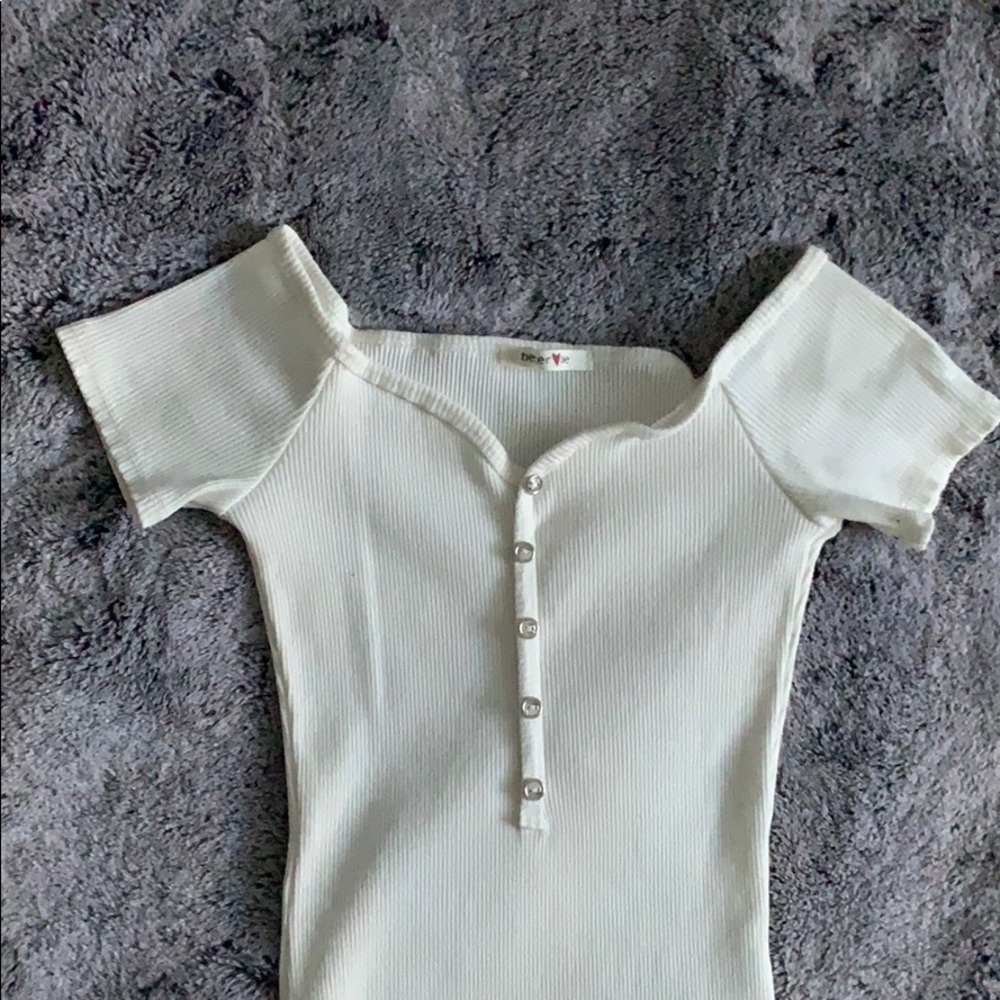 Off Shoulder Ribbed Bodysuit